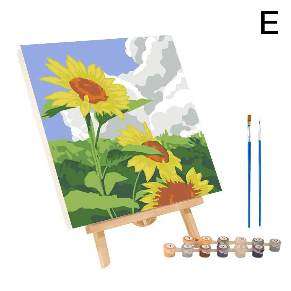 Frame Painting By Numbers Kit Abstract Sunset Landscape Modern Drawing Coloring DIY Painting By Numbers Acrylic Paint Home Decor
