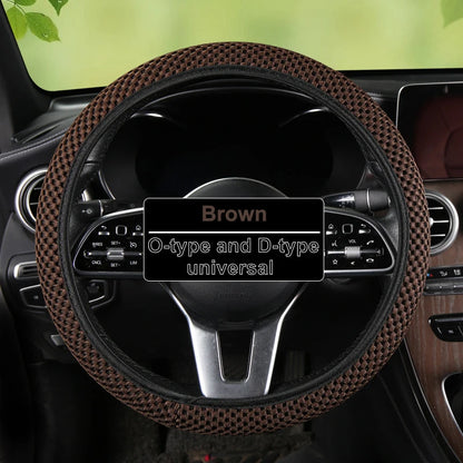 Car Steering Wheel Cover 3D Large Mesh Breathable With No Inner Ring Elastic Handle Cover For 37-38.5 CM Braid On Steering-Wheel