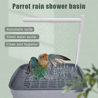 Automatic Parrot Bird Bath Tub USB Electric Pet Water Circulating Fountain Shower Bathtub Pet Supplies for Birds