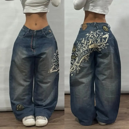 Street Y2K New Fashion Trend Clearance Spot Special Straight Jeans Women Harajuku Hip Hop Oversized Wide-leg Pants Unisex Jeans