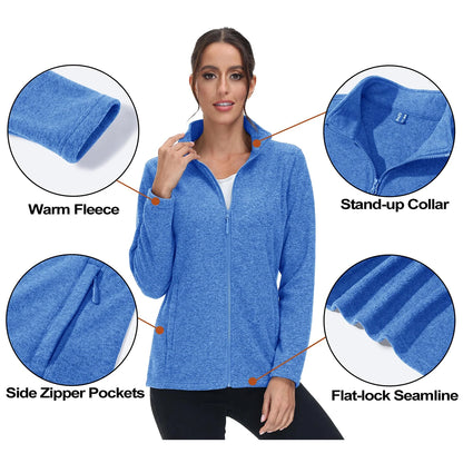 MAGCOMSEN Lightweight Women's Fleece Jackets Womens Athletic Warm Sweatshirts Casual Turtleneck Sweater Coat Sports Tops