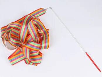 2/4/6m Colorful Gym Ribbons Baton Dance Ribbon Rhythmic Artistic Gymnastics Tape Streamer Twirling Rod Rainbow Stick Training