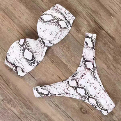 Chic Leopard Print Push Up Bikini Swimsuit Women Sexy G-string Split Micro Bikini 2025 New Spice Girl Bathing Suit 2 Piece Sets