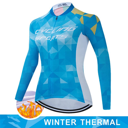 Women Winter Thermal Fleece Clothes 2026 Cycling Uniform Cycle Jersey Clothing Jerseys Pants Gel Bib MTB Jacket Suit Bike Outfit