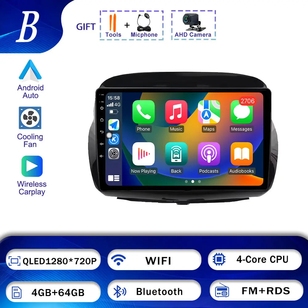 GPS Navigation Android 15 For Honda Edix FRV 2004-2009 BT Carplay Car Radio Multimedia  Head Unit WIFI Video Player 4G DSP Audio