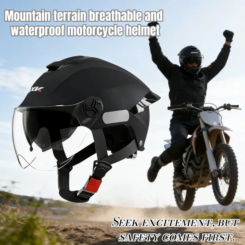 Men's Motorcycle Helmet Portable Upgraded Breathable Safety Helmet Outdoor Off-Road Helmet Certified Universal Motorcycle Helmet