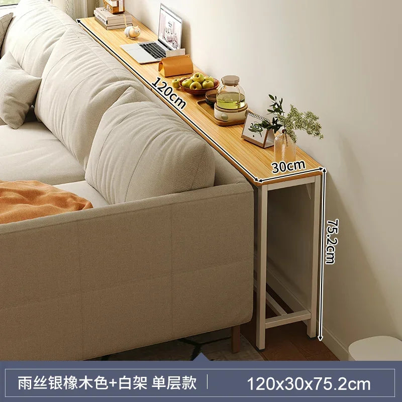 Multi-functional Living Room Long Partition Rack Bed Tail Storage Table Rear Sofa Gap Narrow Side Table Space-Saving Furniture