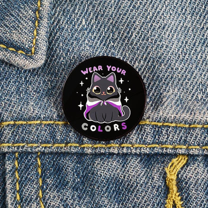Lapel teacher tote Bag backpacks Badge Cartoon gift Pines Brooch for women Non Binary Pride cat Pins Custom cute Pines Shirt