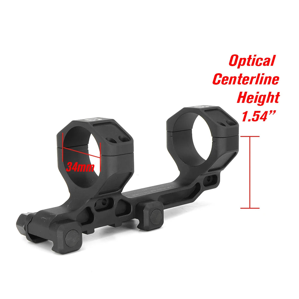COMM C1 Modular Mount 1.54"/1.70" Optical Centerline Height 30/34mm Ring Size ScopeMount With Offset Optic Adapter