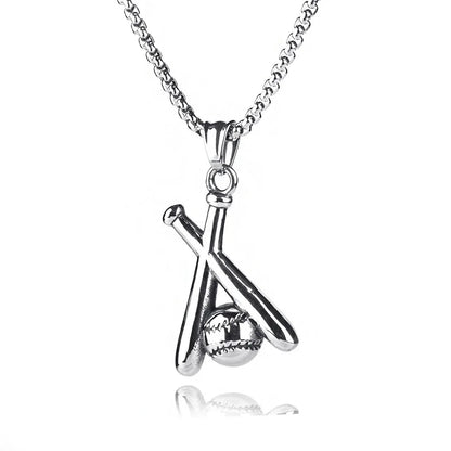 Simple and Fashionable Baseball Bat Pendant Necklace, Suitable for Men and Women, Creative Niche Street Party Accessories