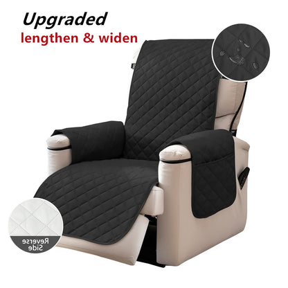 Recliner Chair Cover Waterproof Armchairs Slipcover Sofa Couch with Adjustable Elastic Strap Furniture Protector for Living Room
