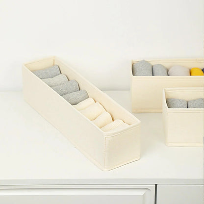 Long Storage Container Bin Stackable Space-Saving Fabric Storage Bins Efficient Storage Sock Underwear Organizer for Socks