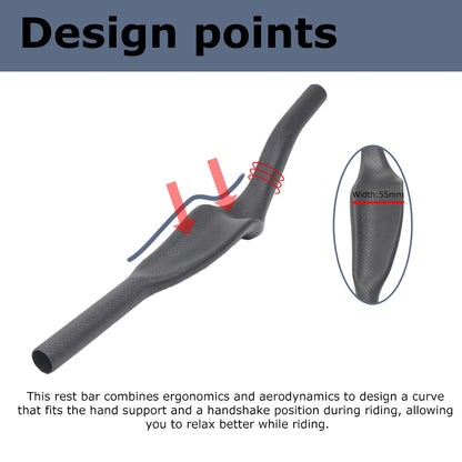ULLICYC Road Bike Triathlon Time Trial,3K Full Carbon Matte/Glossy Bicycle Rest TT Handlebar 35° For Aero Extension Handlebar