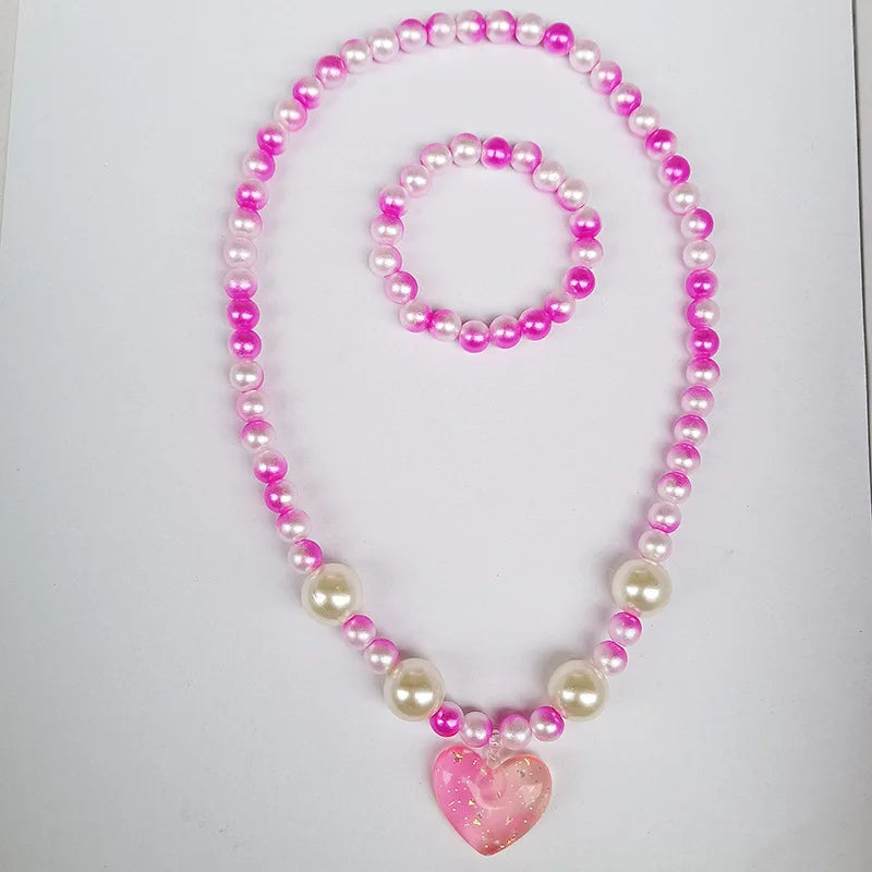children's necklace three-piece set unicorn necklace rainbow necklace mermaid necklace