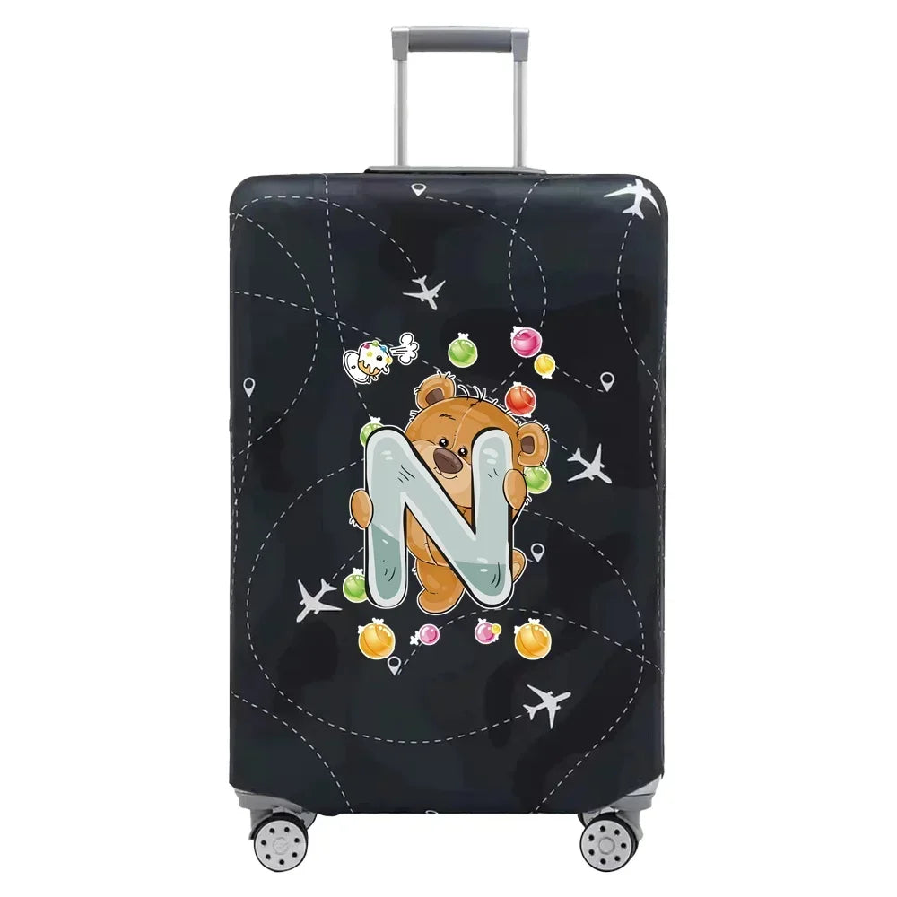 Travel Suitcase Set Is Suitable for 18-32 Inch Stretch Fabric Covers Travel Accessories Luggage Protection Covers Bear Printing