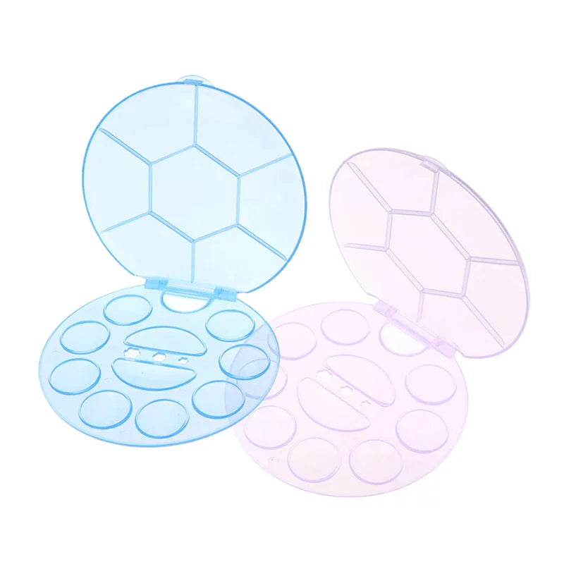 Nail Art Color Palette with Display Stand Plastic UV Gel Polish Holder DIY Drawing Paint Dish Manicure Tool
