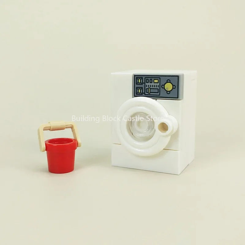 MOC Modern Home Sofa, TV Cabinet, Furniture, Refrigerator Small Particle Building Block Scene Construction Toy Model
