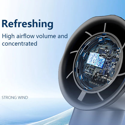 Portable Mini Handheld Fan with LED Display Semiconductor Refrigeration 100 Speeds USB Rechargeable Battery Outdoor Fan
