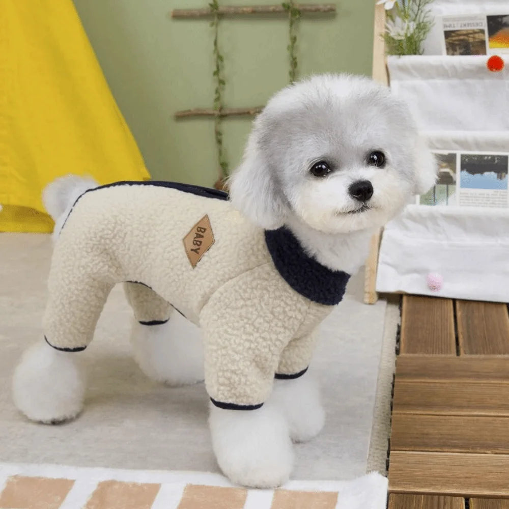 Pet Supplies Warm Dog Four Legged Clothes Breathable Zipper Winter Dog Costume Soft Puppy Pajamas Autumn Winter