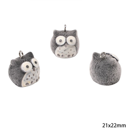 1Pcs 3D Flocking Resin Charms Cartoon Animal Pendant for Necklace Earrings Keychain Making DIY Jewelry Accessories Wholesale