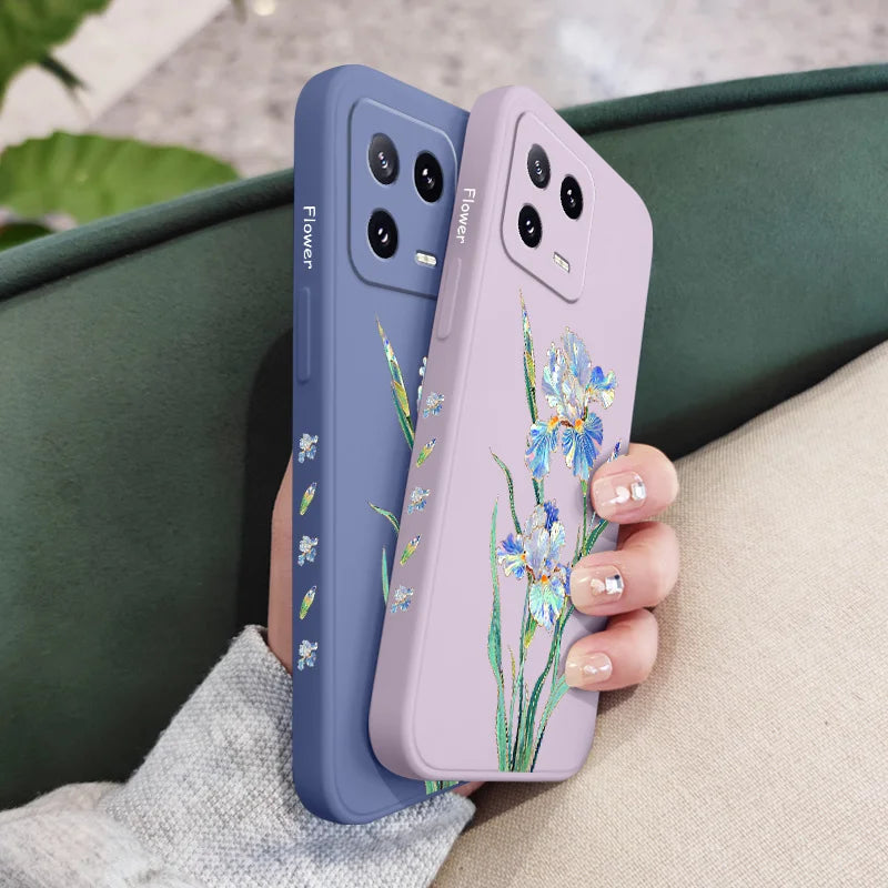 Messenger Flower Phone Case For Xiaomi 17 Mi 15 15T 14 14T 13 13T 12 12X 12T 12S 11 11T 10 10T 9 9T Pro Max  Lite Liquid Silicon