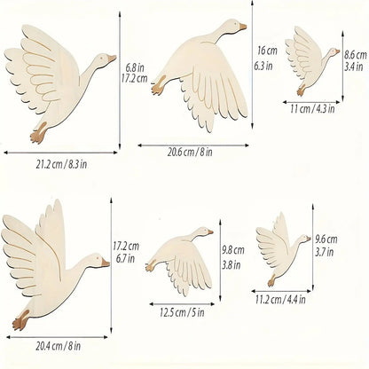 Wooden Flying Birds Wall Art Hanging Home Decoration for Living Room Dining Room Modern House Decor
