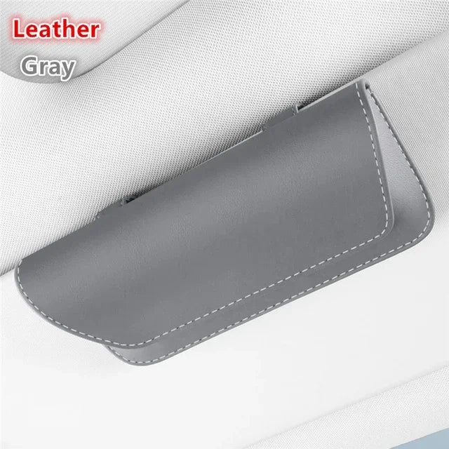 Car Glasses Case Organizer Storage Car Eyeglass Case Glasses Box For Car Sun Visor Organizer Sunglasses Leather Glasses Case
