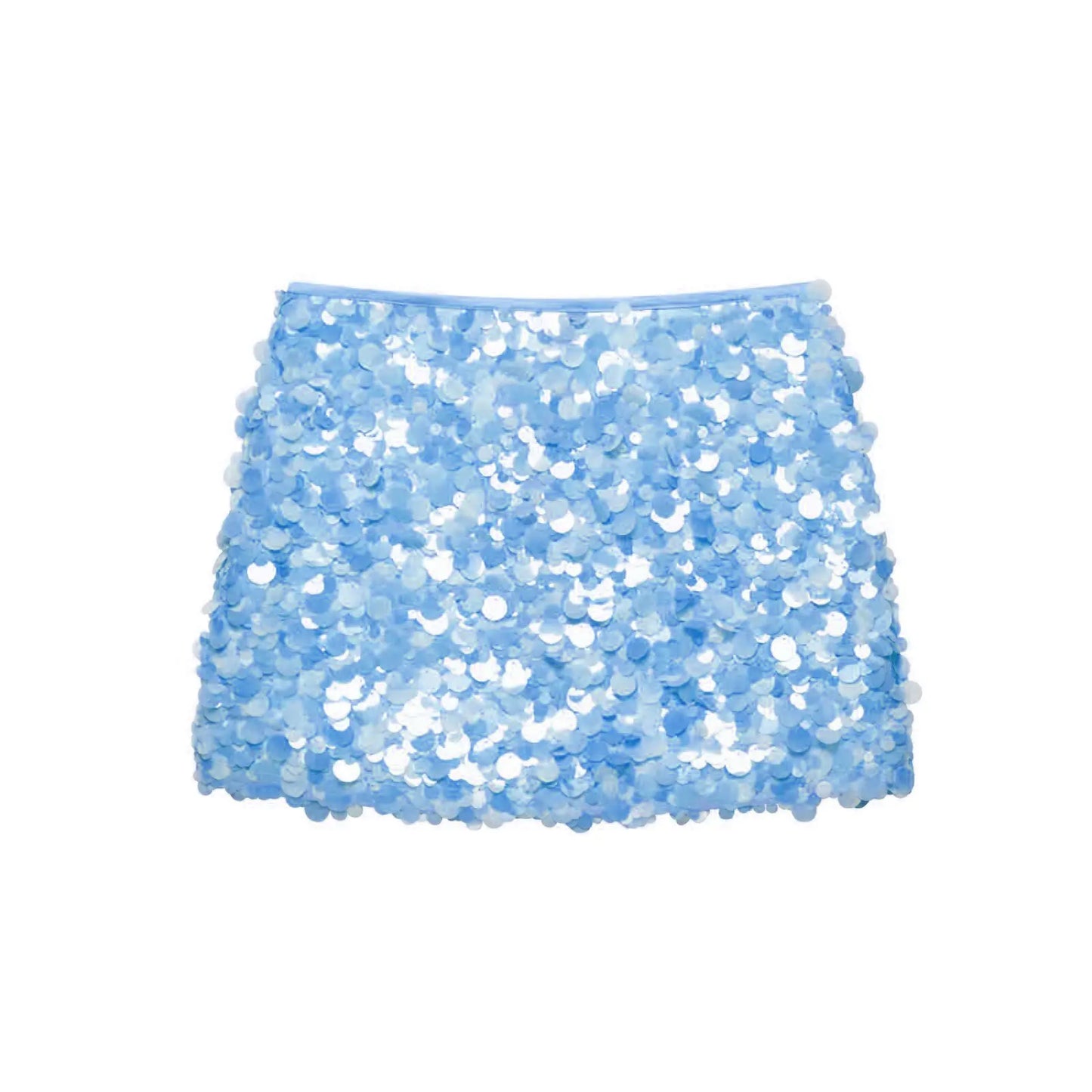 HH Women Fashion Yellow Sequin Mini Skirts Side Zipper High Waist A Line Skirt Summer Sexy Lady Elegant Club Party Skirts