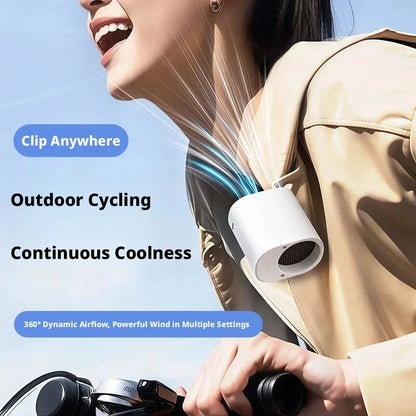 SEAMETAL Clip-On Car Fan 360° Rotatable 100-Speed Multi-Scene Portable Fan Long Service Life Lightweight USB Rechargeable