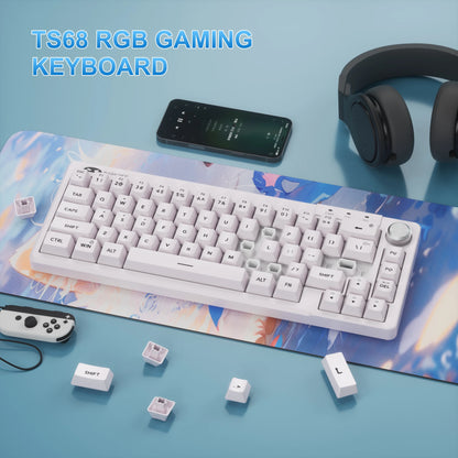 MageGee TS68 Mini 60% RGB Gaming Keyboard 68 Keys Wired RGB Gaming Keyboard with Customized