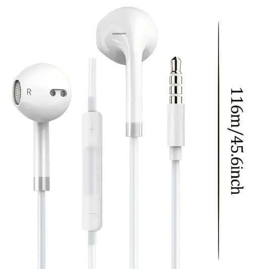 Earphones  with Bass Stereo Sound In-Ear Headphones for Calls Music GamingDurable Cable for Office Workers Music