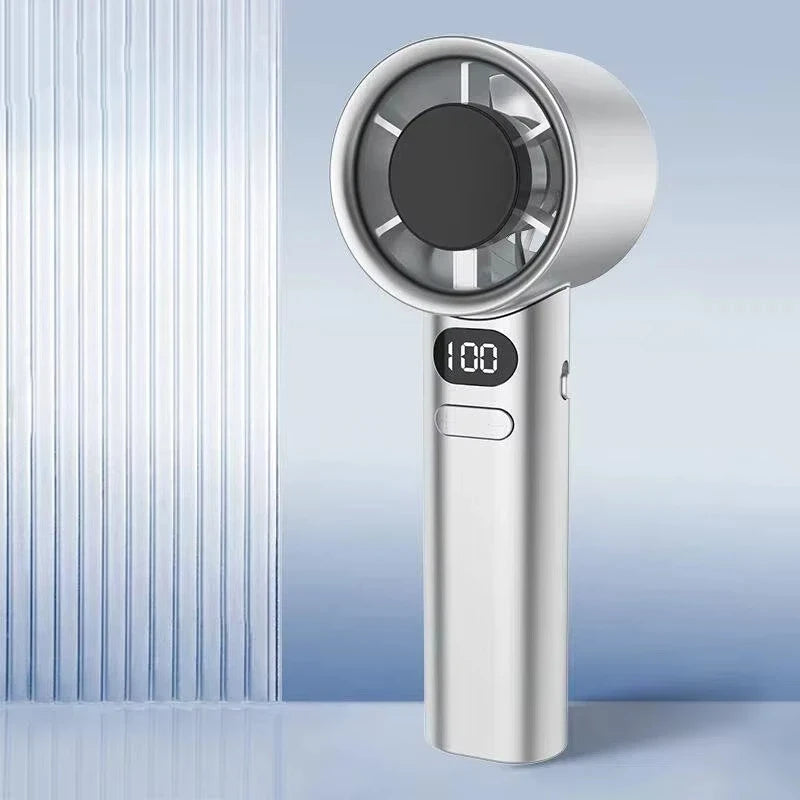 Portable Hand Fan , 120 Wind Speeds, Mini Bladeless Handheld Fan, USB Rechargeable Personal Highspeed Fans, Electric Eyelash Fan