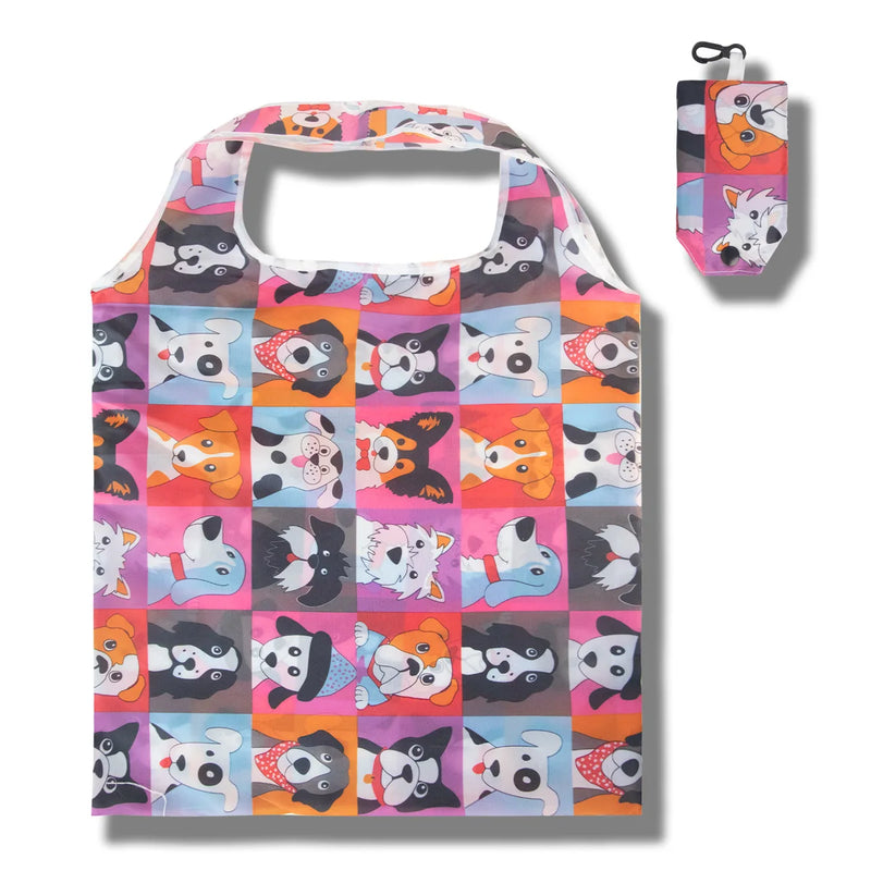 Homefish Reusable Shopping Bag Nylon Foldable Grocery Bag Creative Eco-Friendly Tote Bag Lightweight and Durable