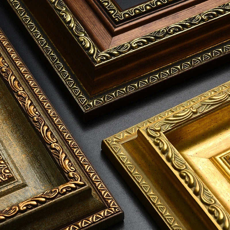 Gold Paint Frame Oil Paintings Wall Art Pictures Frames Embroidery Frame Home Decor Porta Retrato Digital Personalized Gift