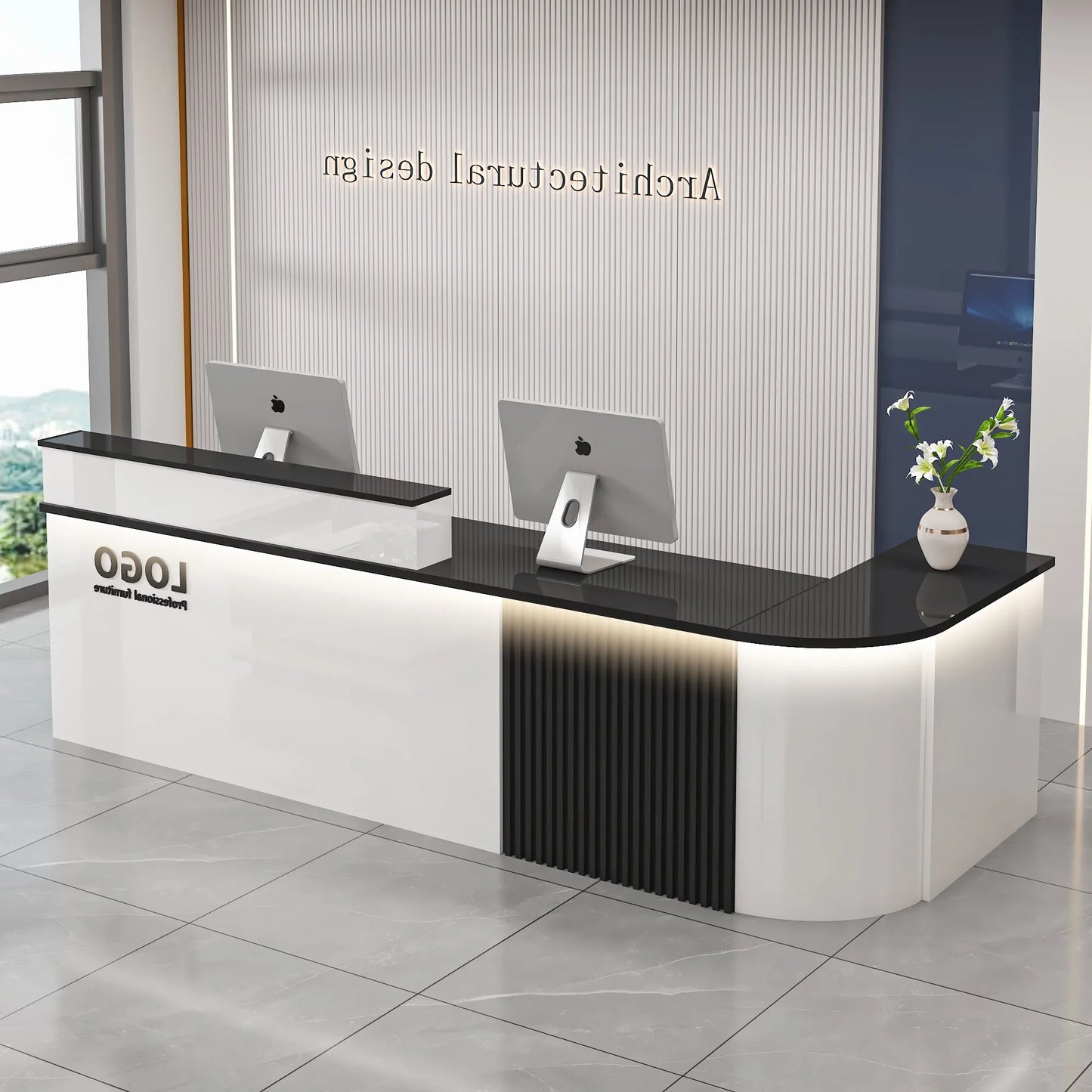 Professional Office Bar Counter Simple Luxury Beauty Design Reception Desk Modern Salon Bancone Bar Lusso Commercial Furniture
