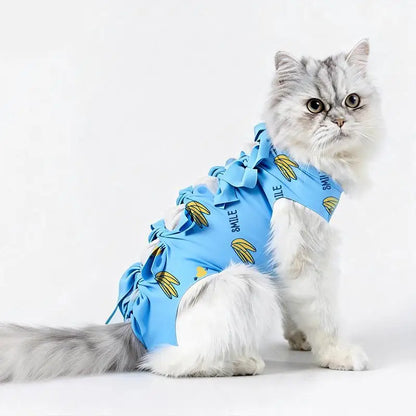 *Pet Neutering Suit Cat Postoperative Recovery Anti Licking Clothing Adjustable Cat Wound Protective Clothes Pet Supplies