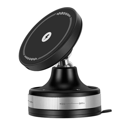 Electric Vacuum Magnetic Car Phone Wireless Charger Holder Suction Mirro Gym Bath Shower