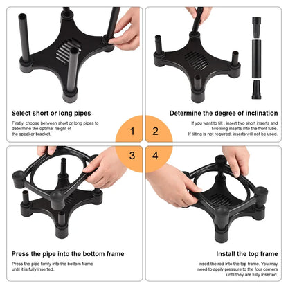 Desktop Speaker Stands Monitor Audio Bracket Shock Absorber Bracket Removable Speaker Monitor Stands for 5/6/8-inch Speaker
