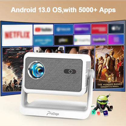 PROGAGA PG370 MAX Projector HD 1080P 4K Android Projector 700ANSI Video Projector Home Theater Portable Projector for Smartphone