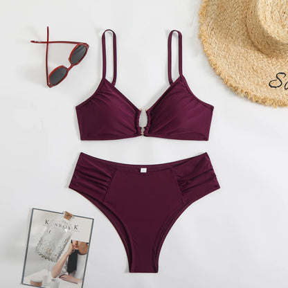Sexy Bikini Women's Swimsuit 2025 Two-piece Swimwear High Waisted Bikinis Set Female Bathing Suit Push Up Swimming for Beachwear