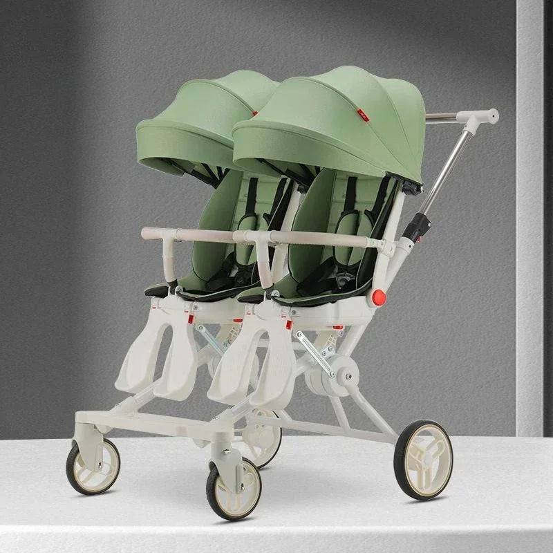 Twin strollers for two children Two seats Lightweight folding stroller Multifunctional stroller can sit and lie down