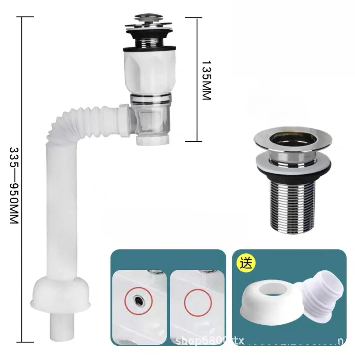 Kitchen Bathroom Basin Drain Pipe Bath Flexible Universal Sink Sink Drain Hose Sink Basin Drain Pipe