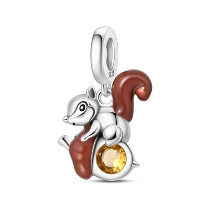 Colorful 925 Sterling Silver Mushroom Rabbit Beads & Toucan Dangle Charm Fits Bracelet Boutique Beautiful Pendant Gifts