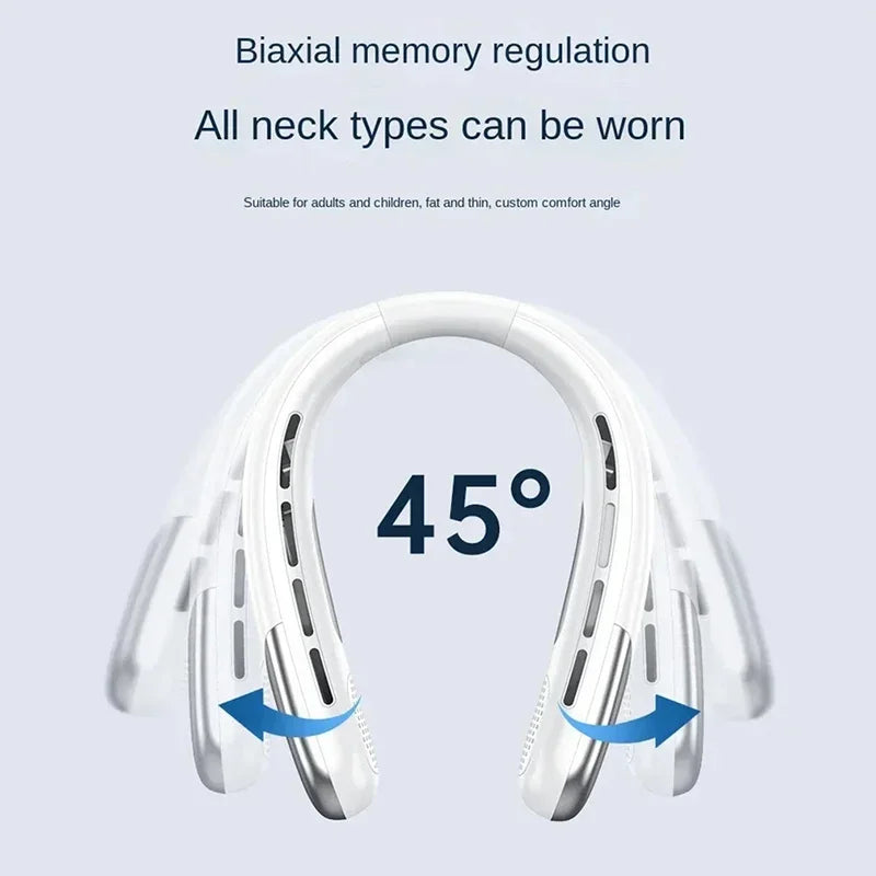 Lenovo 10000mAh Portable Neck Fan Bladeless Silent Fan USB Rechargeable 3 Speeds Mute Wireless Electric Neck Cooler Fan 2026New