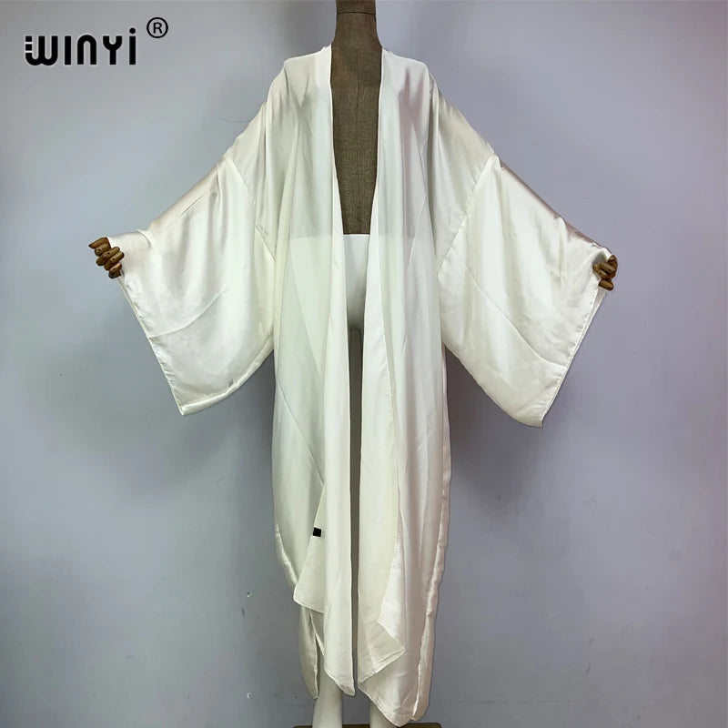 WINYI kimono boho monocolour kaftans beach wear Elegant купальник Holiday beach outfits for women cover ups comfortable dress