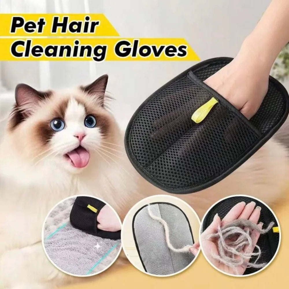 Pet Grooming Gloves Pet Hair Remover Brush Kitten Cleaning Glove Removing Dog Cat Hair From Sofa Carpet Clothes Pet Supplies﻿ ﻿