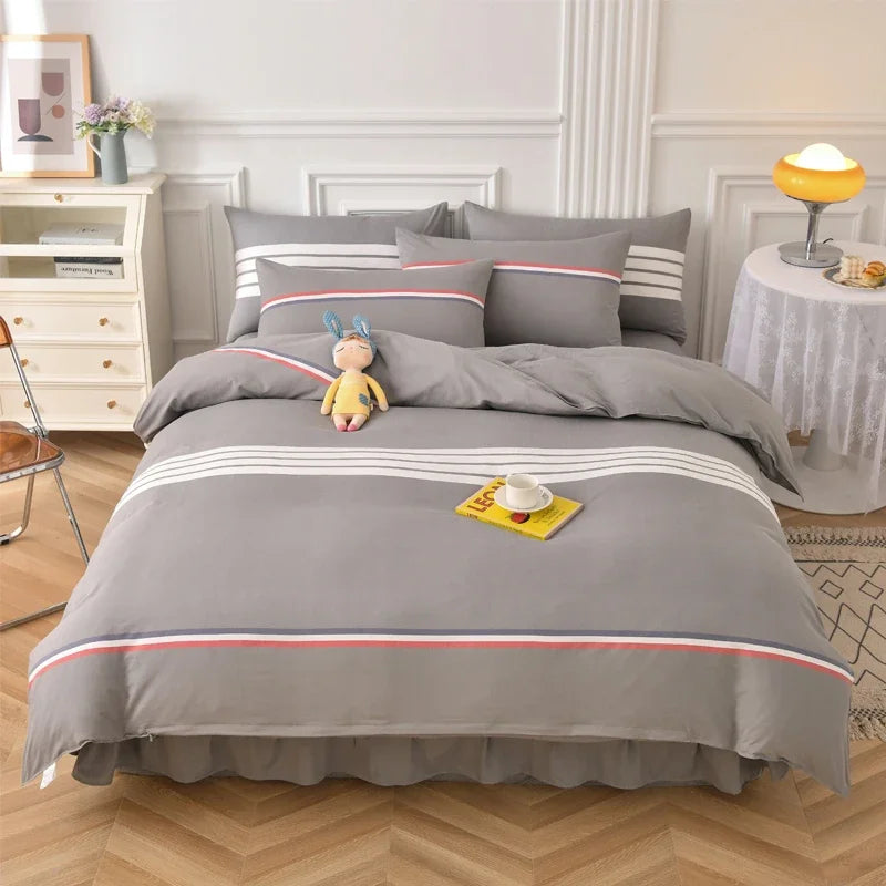 Elegant Home Bedding Durable Duvet Cover Soft Comfortable Fadeless Quilt Comforter Cover Queen Home Textiles Yarn-dyed Fabric