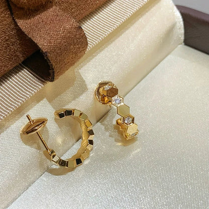 Fine Jewelry 925 Sterling Silver Women's Daily Work Jewelry. Elegant Hexagonal Design Trend Party Jewelry Holiday Gift