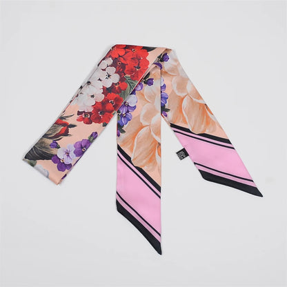2024 New Luxury Brand Scarf Tarot Women Scarf Bag Hair Skinny Silk Scarves Design Foulard Neckerchief Headband For Ladies