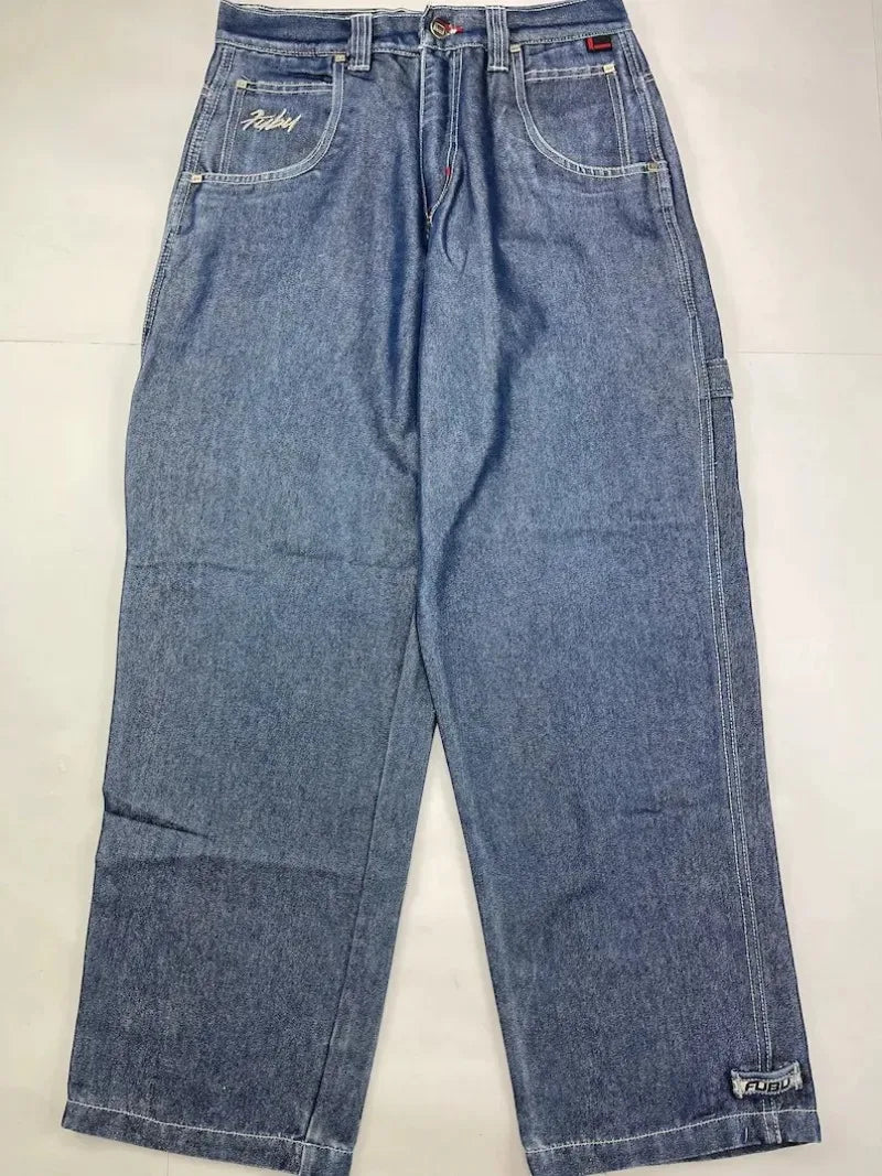 Street Y2K New Fashion Trend Clearance Spot Special Straight Jeans Women Harajuku Hip Hop Oversized Wide-leg Pants Unisex Jeans